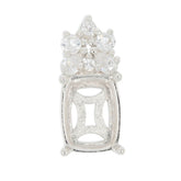 Sterling Silver Semi Mount Pendant Setting Cushion CU 9x7mm - Syzjewelry